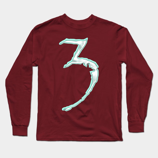 3 (number) chrome Long Sleeve T-Shirt by Nikokosmos